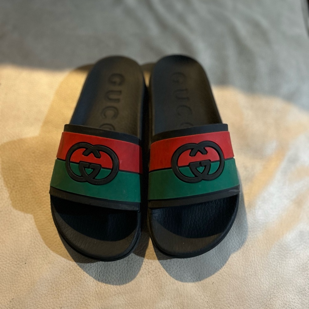 Gucci Kids Slide Sandals - Black, Red, Green